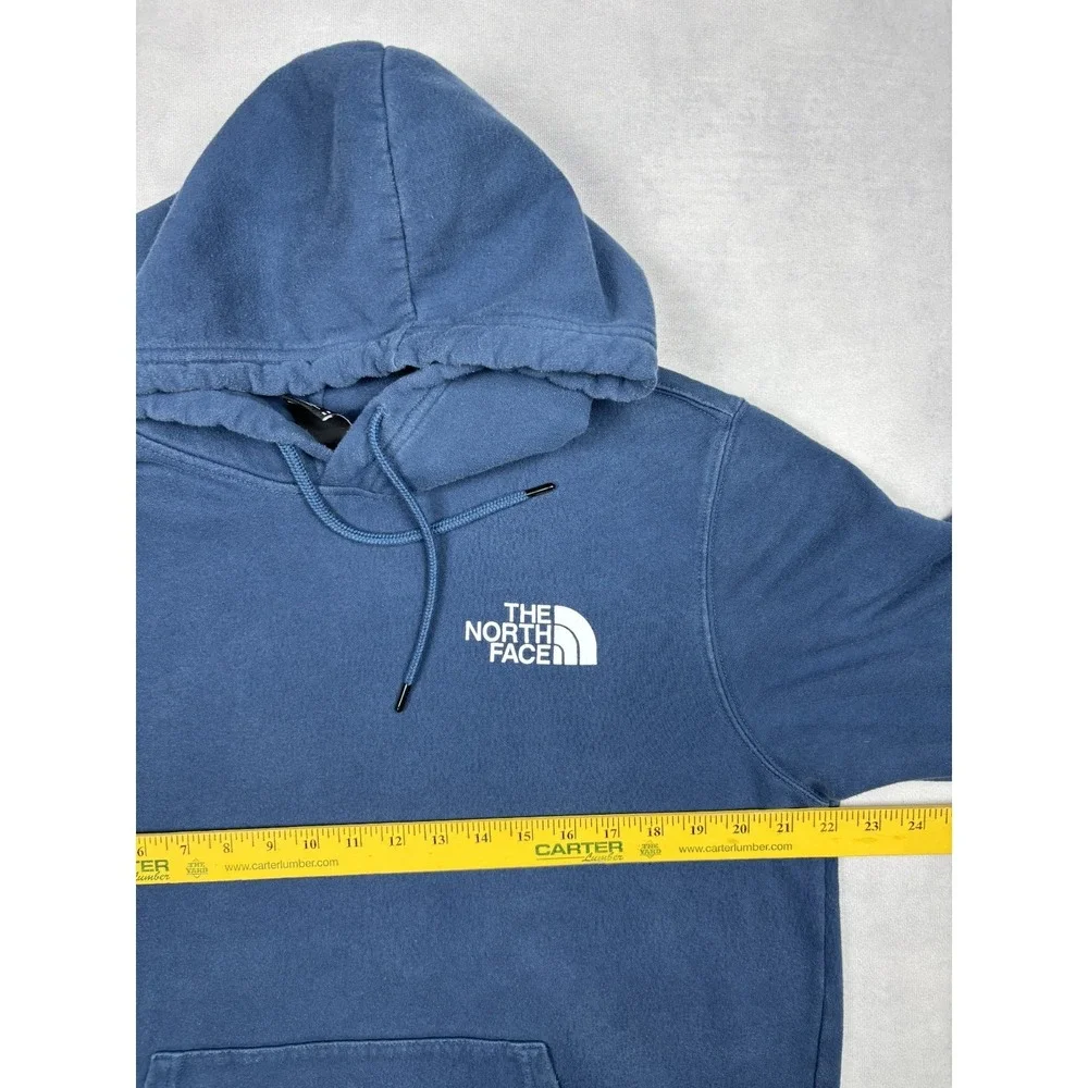 The‎ North Face Hoodie Mens Medium Blue Graphic Half Dome Logo Pullover M
